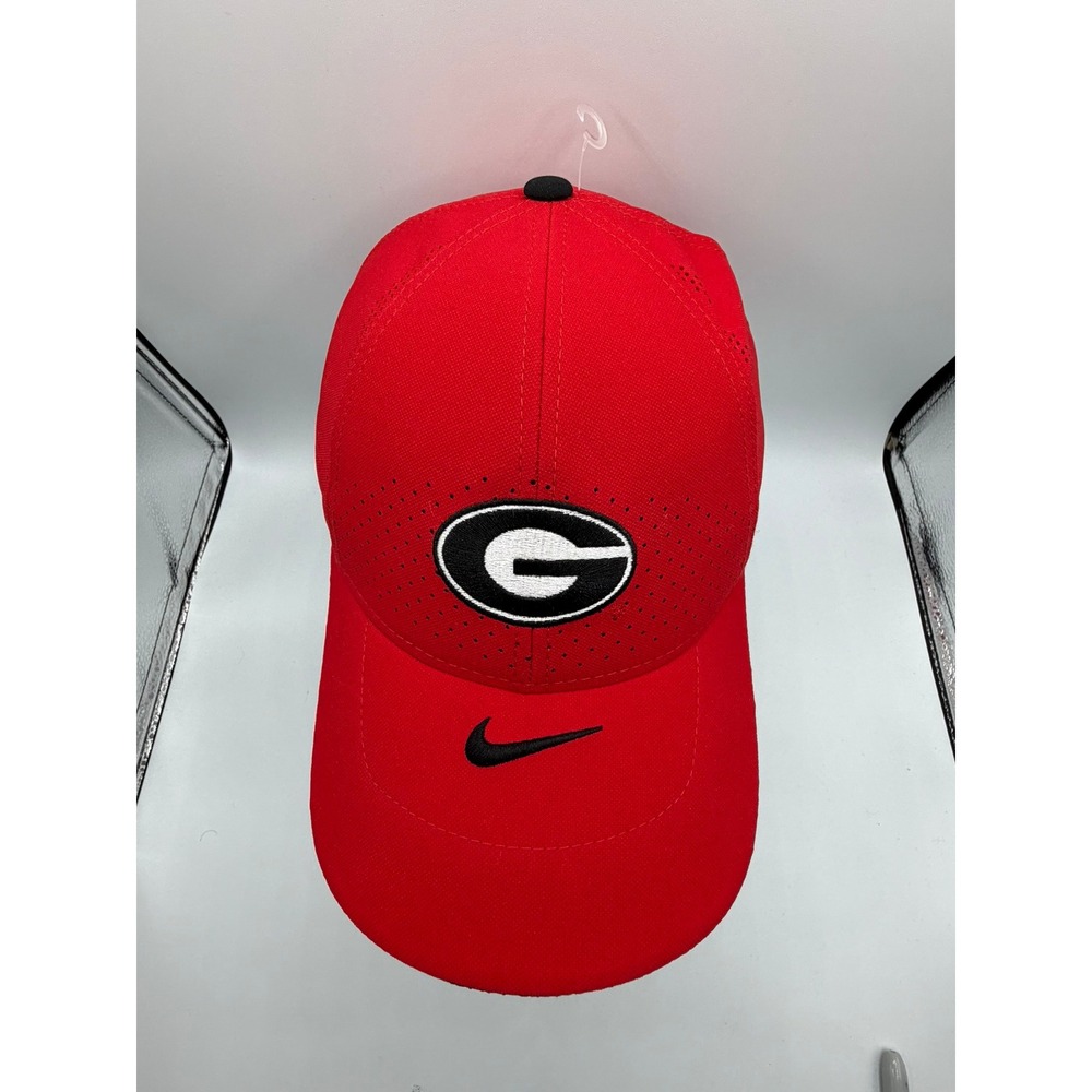 Nike Georgia Bulldogs Hat Red AeroBill Legacy91 Dri-Fit Adjustable Football Cap - Picture 3 of 12